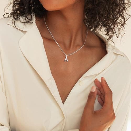 RLMOON Personalized Gold/Silver Initial Necklaces 14K Gold Plated Dainty Letter Jewellery