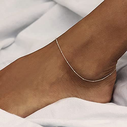 Kyerlyn Simple Chain Silver Plated Evil Eye Anklet for Women