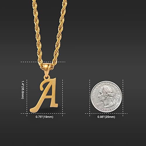 Kalapure Initial Charms Gold Pendant 14k Gold Letter Charms for Men & Women