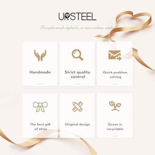 Ursteel 14K Rose Gold Plated Chunky Hoop Earrings for Women