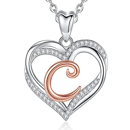 Unique Initial Necklaces for Women & Girls - Personalized Heart Letter Jewelry