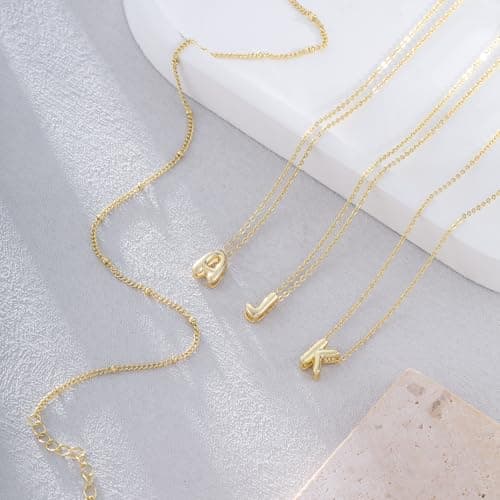 Coshilta Women's Trendy Heart Letter 14k Gold Plated Layered Necklace