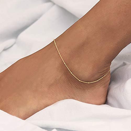 MEVECCO Gold Plated Boho Anklet for Women Beach Jewelry
