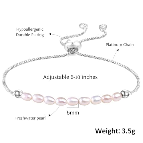 Summer Love Dainty Gold & Pearl Bracelet | 18K Gold Plated Freshwater Pearl (Platinum)