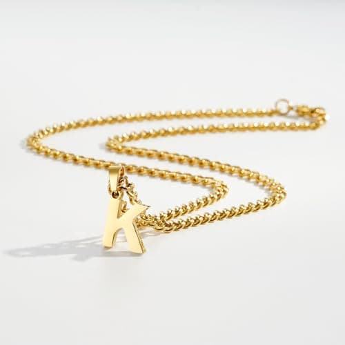 P. BLAKE Stainless Steel Initial A-Z Pendant Necklaces Gifts for Men Boys