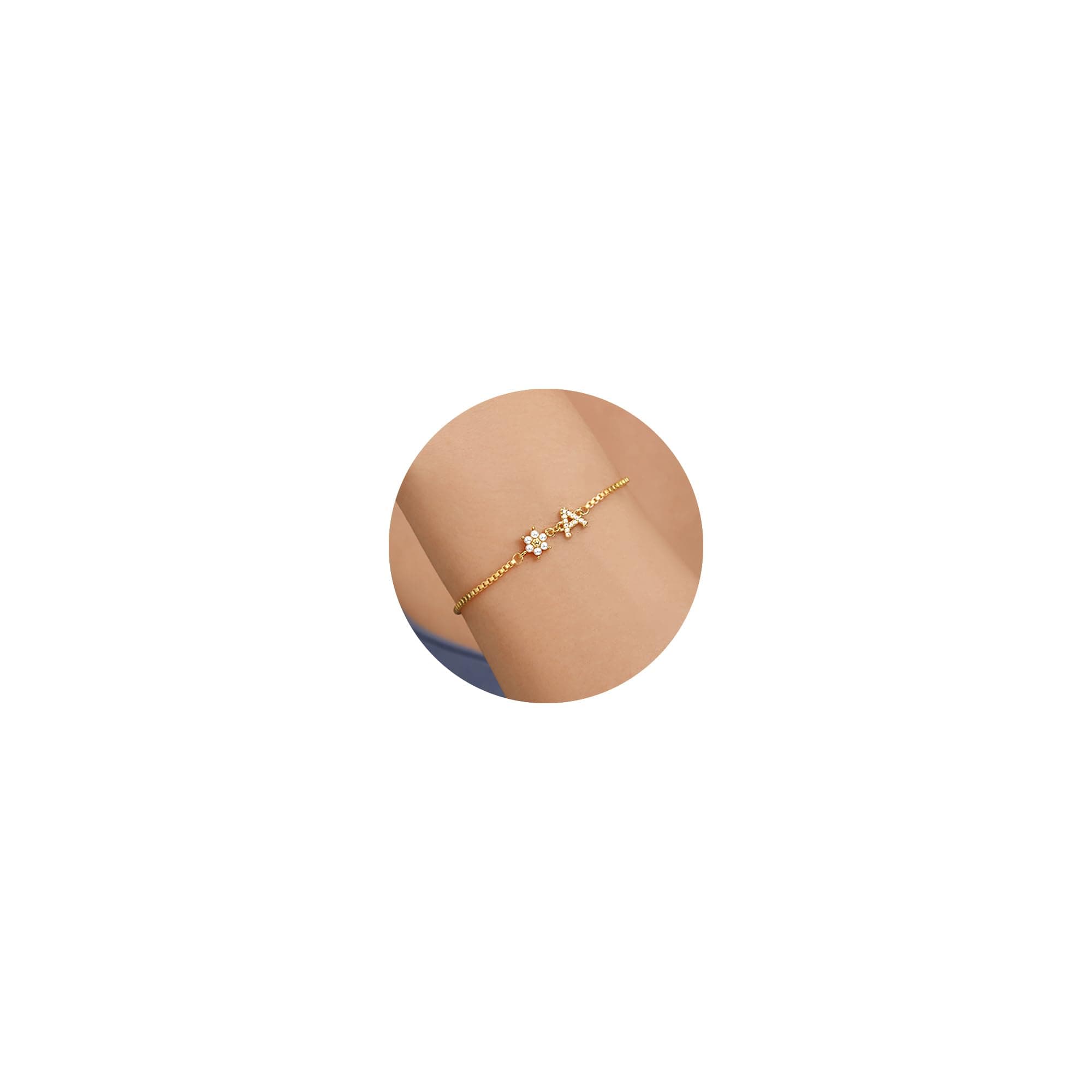 Donyude Floral Adjustable 14k Gold Plated Teen Bridesmaid Bracelet Gifts