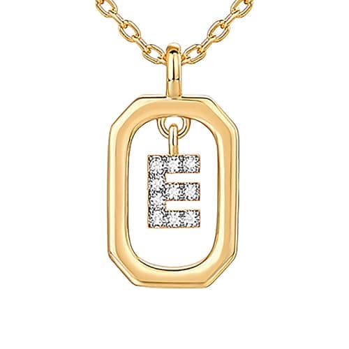 PavoI 14K Gold Plated CZ Letter Pendant Necklace for Women