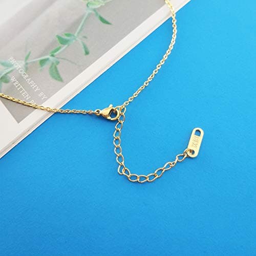 MOMOL Tiny 18K Gold Plated Personalized Initial Necklace for Women
