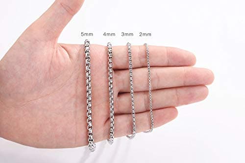 Stainless Steel Round Box Chain Necklace for Men & Women