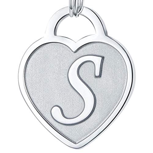 Stainless Steel Engraved Heart Initial Bracelet - Birthday Christmas Gift for Women & Teen Girls