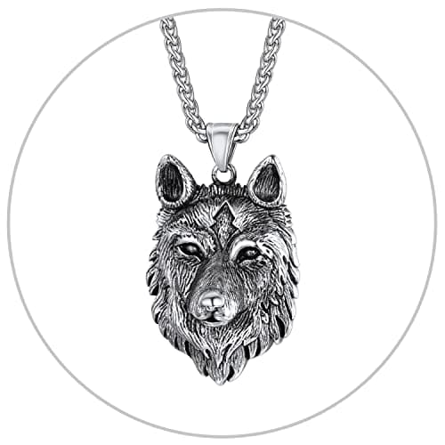 Retro Black Stainless Steel U7 Animal Pendant Necklace for Men & Women Cool Gift