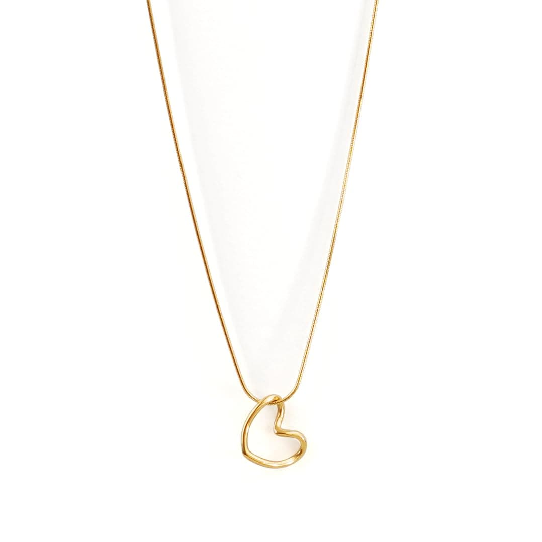 Hypoallergenic Heart Gold I Love You Necklace for Mothers' Birthday