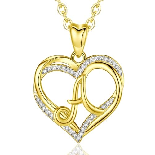 Unique Initial Necklaces for Women & Girls - Personalized Heart Letter Jewelry