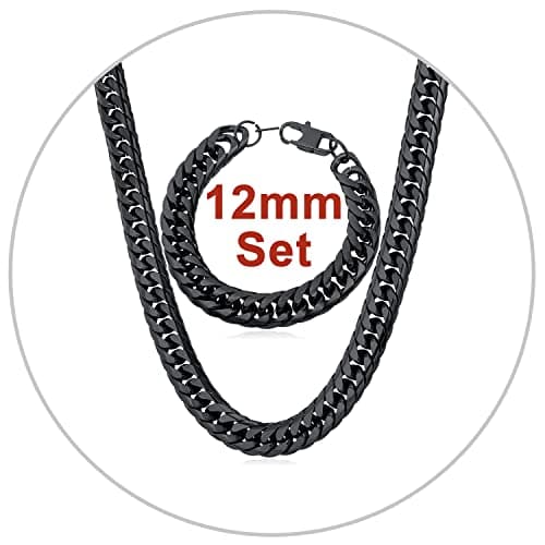Refined Title: Stainless Steel Miami Cuban Link Chain for Men and Women, 3/6/9/12mm Width, 18-30 Inch Length