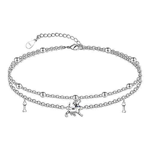 Chic Layered Sterling Silver Created Opal Anklet Bracelet Adjustible 11" Best Friend Beaded Chain