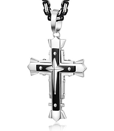 Lolas 5mm Stainless Steel Cross Pendant Necklace 22-30 Inches