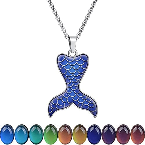 FM42 Temperature Sensing Color-Changing Pendant Necklace with Stainless Steel Chain