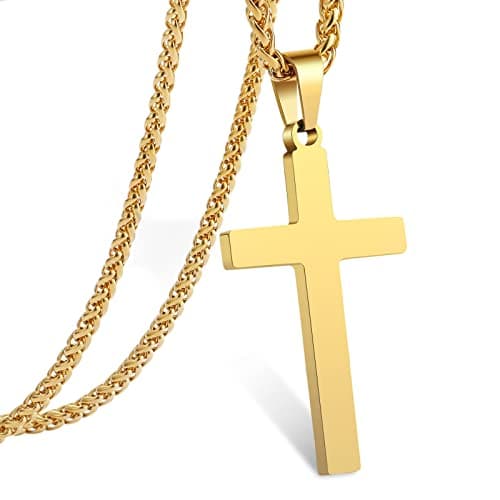 Stainless Steel Cross Necklace 16-24 Inches RS Gift for Men Women Boys
