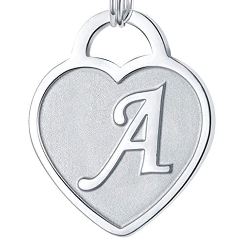 Stainless Steel Engraved Heart Initial Bracelet - Birthday Christmas Gift for Women & Teen Girls