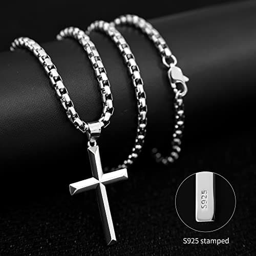 Idemana 925 Sterling Silver & 18K Gold Plated Cross Necklace for All