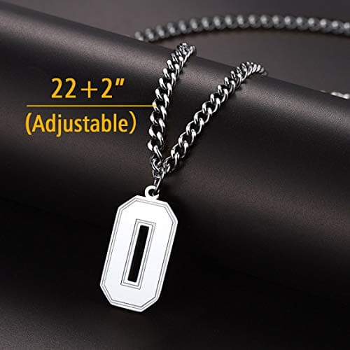 ChainsPro Monogram Letter Necklace - Adjustable 316L Stainless Steel/ Gold Plated/Black