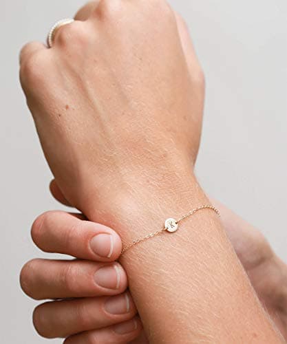 Ovian Initial Charm 18K Gold Plated Stainless Steel Bracelet