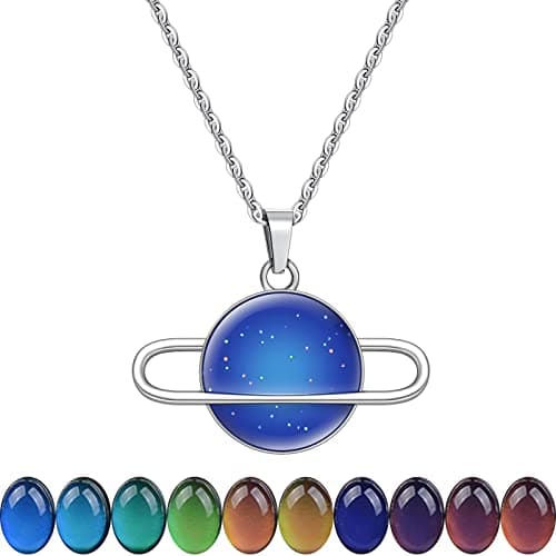FM42 Temperature Sensing Color-Changing Pendant Necklace with Stainless Steel Chain