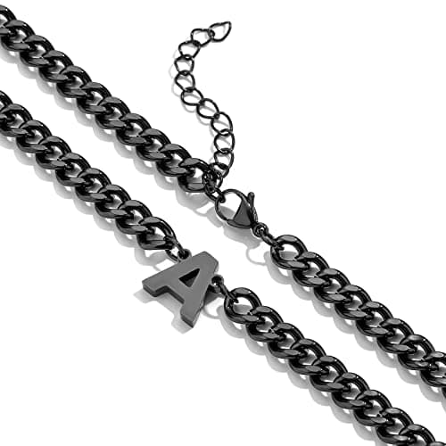 DuoDiner Graduation Gift: A-Z Cuban Chain Necklace for Him & Boys