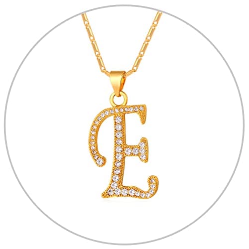Alphabet A-Z Stainless Steel Choker for Women, Gold Plated CZ Jewelry, Gift Box Packed