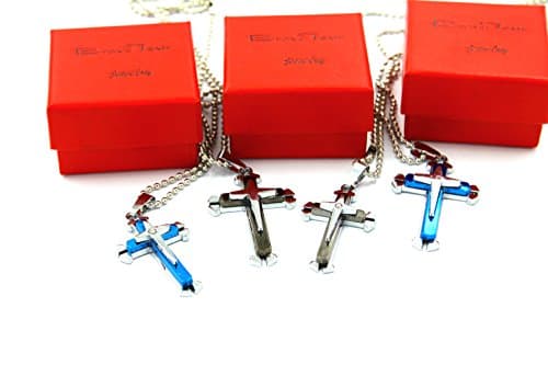 Brave Tour Men's Titanium Steel Cross Necklace