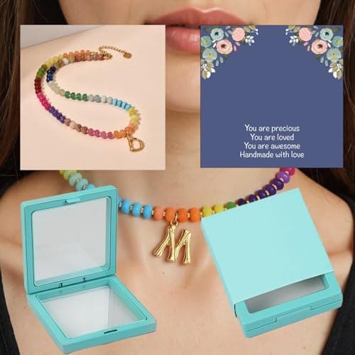 PDOUSELF Boho Personalized Beaded Initial Choker Necklace for Women Summer Beach