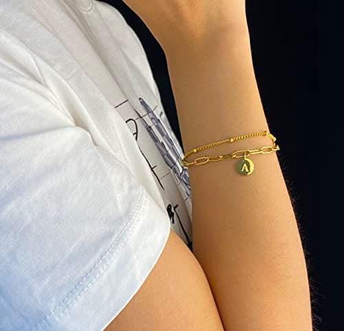JoycuFF Gold Initial Bracelets for Womenråзнакомый_player_