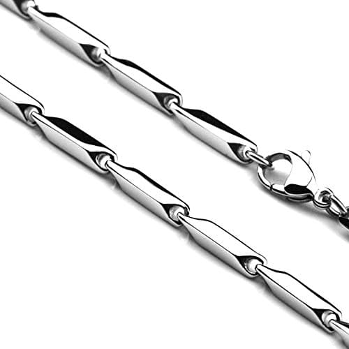 Merdia Men's Stainless Steel Ingot Chain Necklace