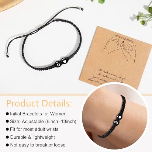 Couples Initial Bracelet for Men & Women: Personalized Gift for Bf & Gf