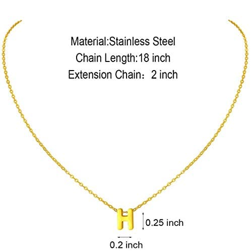 MOMOL Tiny 18K Gold Plated Personalized Initial Necklace for Women
