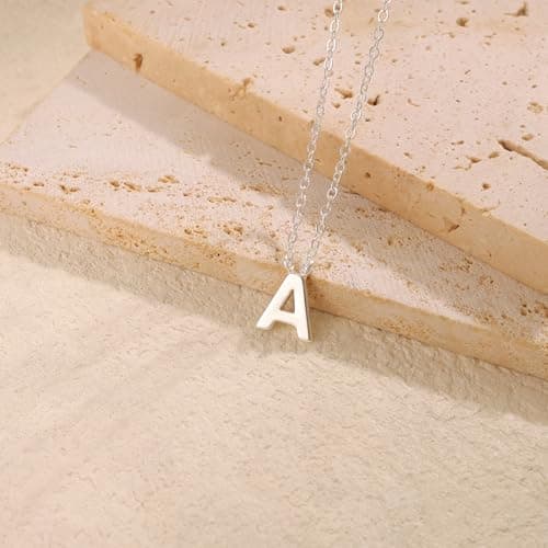 Hayopi Dainty Silver Initial Necklace for Women