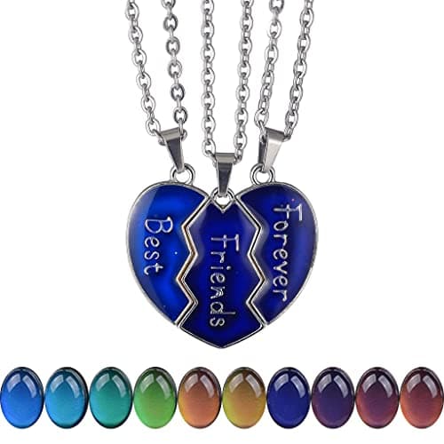 FM42 Temperature Sensing Color-Changing Pendant Necklace with Stainless Steel Chain