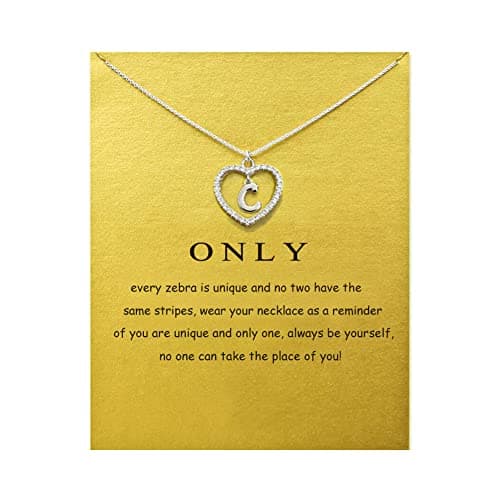 Lang Xuan Personalised Silver Initial Necklace A-Z Name Pendant Gifts