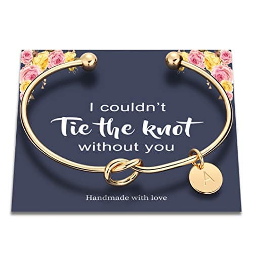 Ursteel Bridesmaids Gifts: Tie The Knot Bracelet with Initial