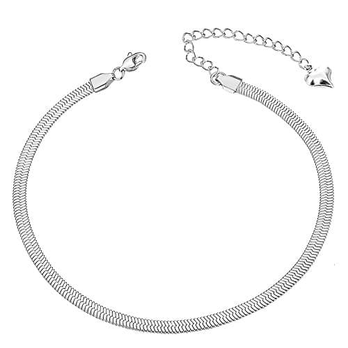 Waterproof 18K Gold Plated QJLE Snake Chain Anklet for Women