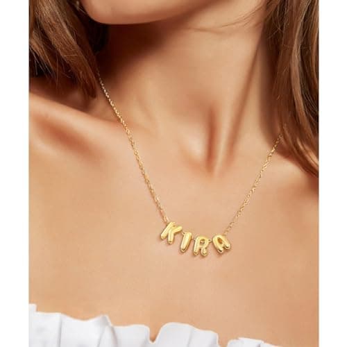 Yopicks Custom Initial 14K Gold Plated Necklaces for Women | Personalized Mama Gift