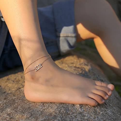 1. Women's Birth Year Number Anklet
2. Women's 14K Gold Plated Ankle Bracelet Beach Jewelry
3. Birth Year Dainty Anklet Charms Anniversary Gifts