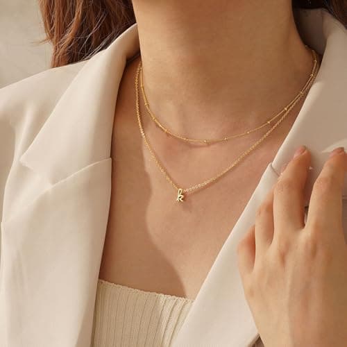 Yoosteel Dainty Gold/Silver Initial Necklaces for Women & Teen Girls