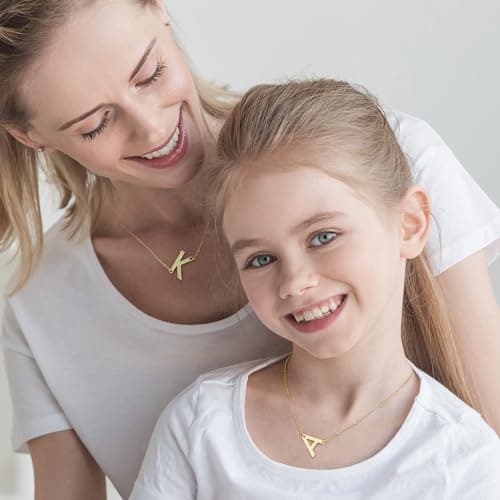 Ursteel 14K Gold Plated Initial Necklaces for Women - Trendy Personalized Monogram Jewelry Gifts