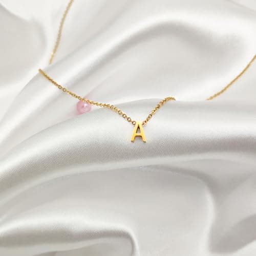 18K Gold Plated Tiny Letter Necklace Personalized for Women