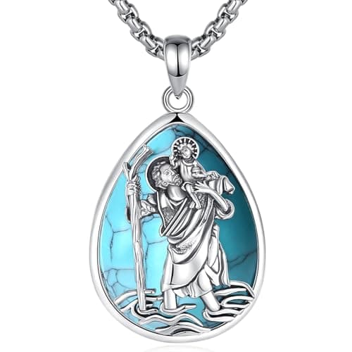 EUDORA 925 Sterling Silver Crucifix Pendant Necklace with Bible Verse Amulet