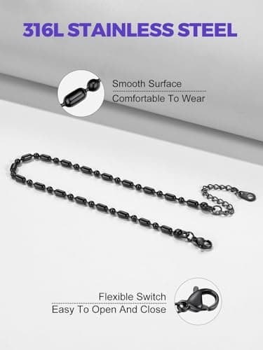 Richsteel Women's Anklets: Cuban, Figaro, and Spiga Chains in Stainless Steel and 18K Gold Plating