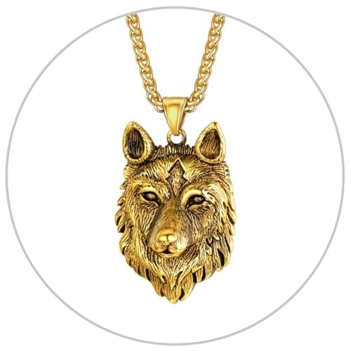 Retro Black Stainless Steel U7 Animal Pendant Necklace for Men & Women Cool Gift