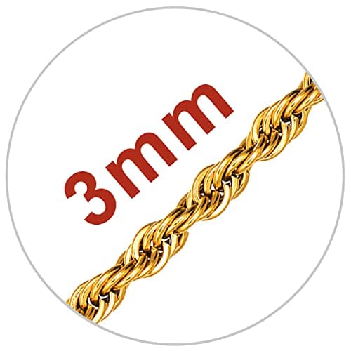 Men's 18K Gold Plated Figaro Chain Necklace 3mm-9mm, 16"-30"