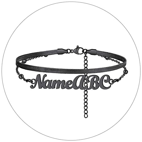 FindChic Stainless Steel Ankle Chain Bracelets, Cuban Curb/Figaro/Box Links, Adjustable Anklet